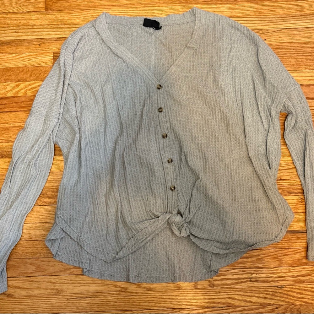 Urban Outfitters Gray Button-Up Top